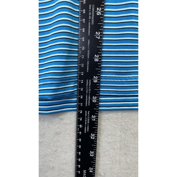 PGA TOUR Polo Shirt Mens 2XL Blue Striped Performance Golf Short Sleeve Stretch‎ - Picture 5 of 7